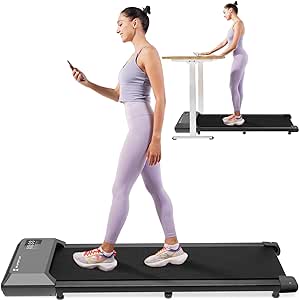 2 in 1 Walking Pad, Under Desk Walking Treadmill, 2.5 HP Treadmills with LED Display&Remote Control, 300 Lbs Capacity Portable Treadmill for Home&Office, Installation Free