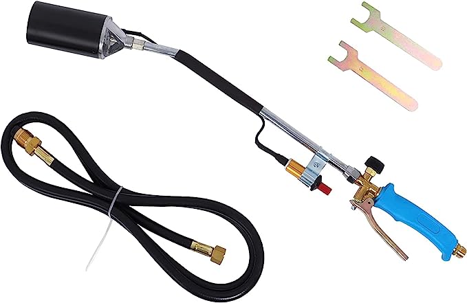 Propane Torch Weed Burner Kit High Output 500,000 BTU with 6.5ft Hose Heavy Duty Weed Torch Flamethrower Self Igniting for Weeding, Ice Snow Melter, BBQ, Heating, Soldering