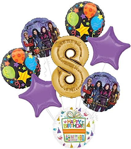 The Descendants Party Supplies 8th Birthday Balloon Bouquet Decorations