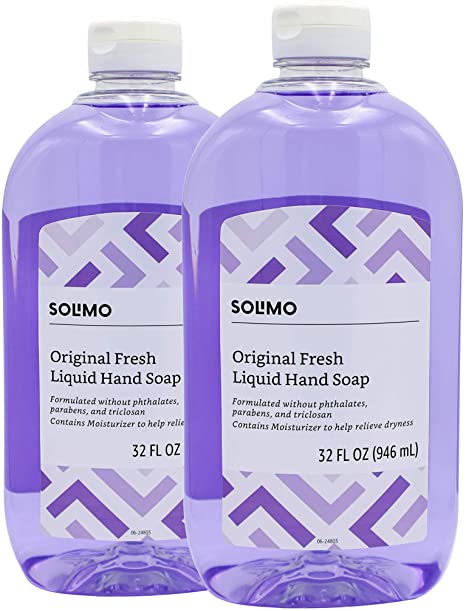 Amazon Brand - Solimo Original Fresh Liquid Hand Soap, 32 Fluid Ounce (Pack of 2)