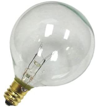 Sival G50 Globe Light Bulb, 7 Watts, Candelabra (E12) Base, 2" Diameter, Pack of 25 (G16-1/2)