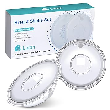 Lictin Milk Collector Catcher for Breastmilk - Breast Shells & Milk Catcher for Breastfeeding Relief (2 in 1), Protect Sore Nipples for Breastfeeding, Collect Breast Milk Leak for Nursing Moms