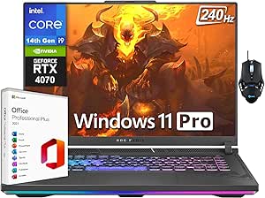 ASUS ROG Strix G16 Gaming Laptop, 14th Gen i9-14900HX, NVIDIA GeForce RTX 4070, 16" QHD 240Hz Display, 64GB DDR5 RAM, 2TB SSD, Backlit Keyboard, Windows 11 Pro & Microsoft Office Lifetime License