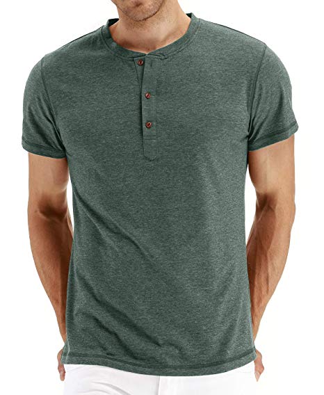 NITAGUT Mens Fashion Casual Front Placket Basic Long/Short Sleeve Henley T-Shirts