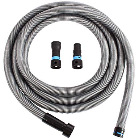 Cen-Tec Systems 94126 20 Ft. Hose for Home and Shop Vacuums with Universal Power Tool Adapter for Dust Collection, Silver