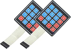 DEVMO 2PCS 4 x 4 Matrix Array 16 Key Membrane Switch Keypad Keyboard Compatible with Ar-duino/AVR/PIC