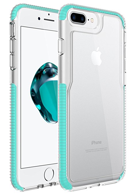iPhone 7 Plus Case, Zuslab [Armor Pro] Military Grade Shock Proof PolyOne Material with TPU Bumper Cover Drop Protection HD PC Back Cover For Apple iPhone 7 Plus 2016 (Mint / Clear)