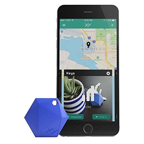 XY4  Key Finder - Bluetooth Item Finder, Phone Finder, Car Key Tracker Device - Key Locator Tags Find Lost Keys, Keychain, Smartphone, Wallet, Luggage (Blue)