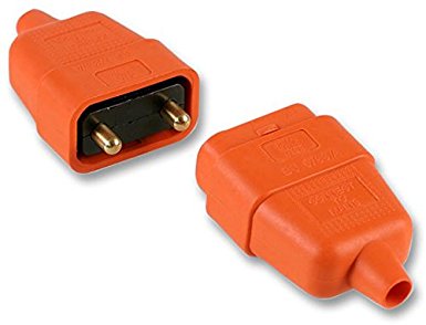 PRO ELEC 0128-OR CONNECTOR RUBBER 10A 2 PIN ORANGE - QTY: 1