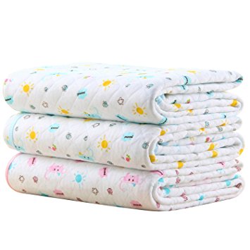 Baby Kid Mattress Waterproof Changing Pad Diapering Sheet Protector Menstrual Pads Pack of 3 (L 27.5x41.3Inch)