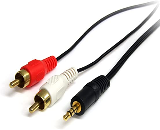 StarTech.com 3.5mm to RCA Cable - 6 ft / 1.8m - RCA Audio Cable - Headphone to RCA Cable - Audio to RCA Cable (MU6MMRCA)