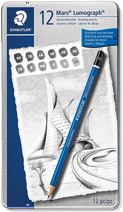 Staedtler Mars Lumograph Drawing Pencil for Design and Drafting - Pack of 12