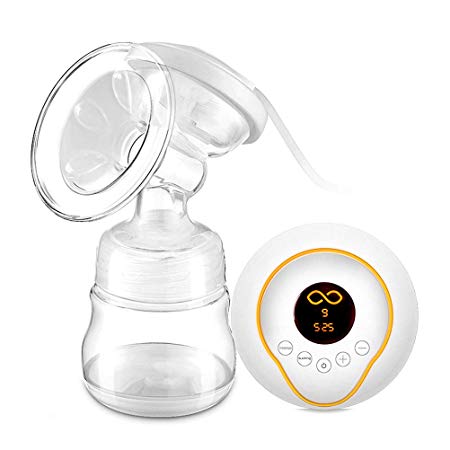 Electric Breast Pump Portable Automatic Breastfeeding Pump Dual Modes 9 Gears Adjustment for Breast Milk Suction Breast Massager USB Rechargeable Digital LCD Display Ultra Quiet BPA Free Anti-reflux