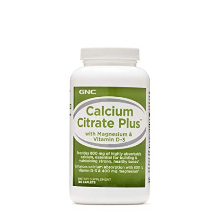 GNC Calcium Citrate Plus with Magnesium Vitamin D3-180 caplets