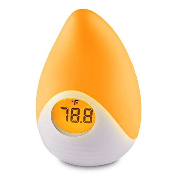 MeasuPro Nursery Safety Thermometer Night Light with Color Changing Light, Baby and Child Room Thermometer, Night Lamp, LCD Display and Rechargeable Battery