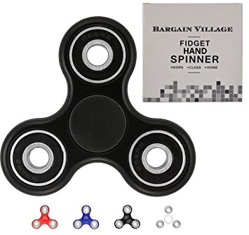 Fidget Hand Spinner, High Speed Durable Non-3D Printed Hand Bearing Spinners Perfect for ADD, ADHD, Anxiety, and Autism EDC Toy Rotate 3-5 Minutes(black)