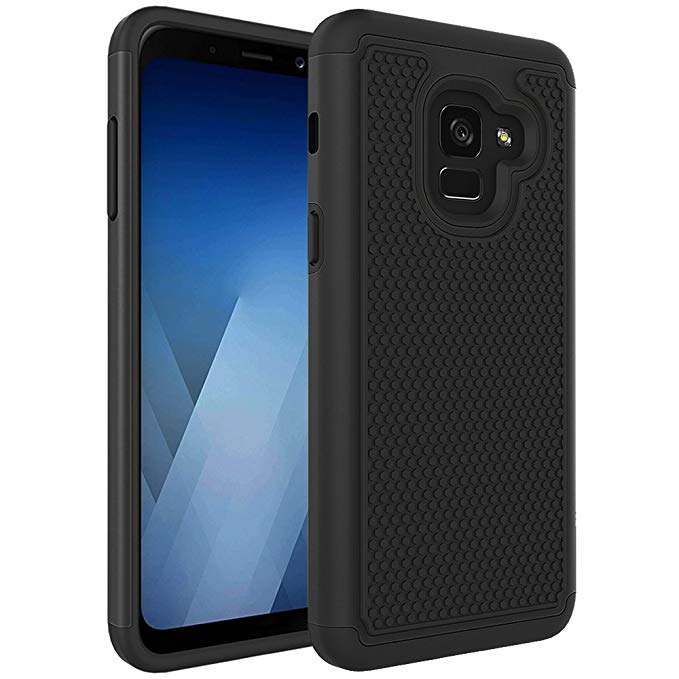 Samsung Galaxy A8 2018 Case, OEAGO [Shockproof] [Impact Protection] Hybrid Dual Layer Defender Protective Case Cover for Samsung Galaxy A8 2018 (2017 Release) - Black
