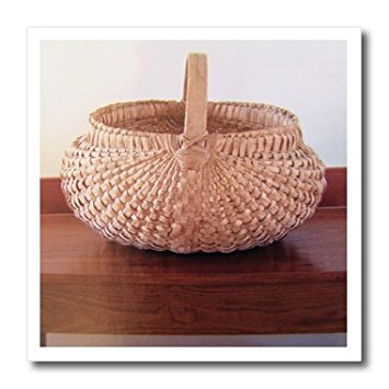 3dRose ht_21489_3 An Old Wicker Basket-Iron on Heat Transfer for White Material, 10 by 10-Inch