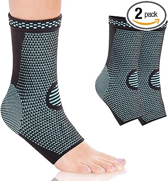 Ankle Brace Compression Support Sleeve (1 Pair) for Injury Recovery, Joint Pain and More. Plantar Fasciitis Foot Socks with Arch Support, Eases Swelling, Heel Spurs, Achilles Tendon