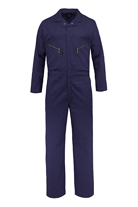 Kolossus Pro-Utility Cotton Blend Long Sleeve Coverall with Zip-Front Pockets