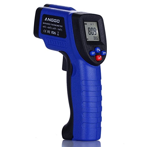 ANGGO Non-contact Digital Infrared Thermometer Temperature Gun with EMS Adjustable (-58 °F to 788°F)