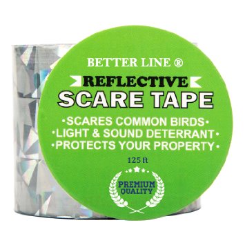 Bird Repellent Ribbon - 125 Ft. Roll of Scare Tape for Birds