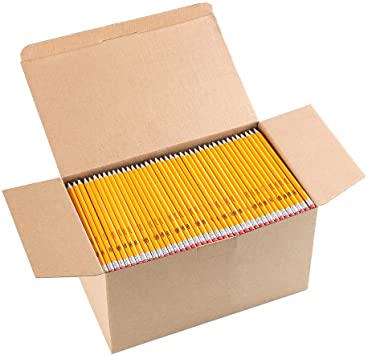 Wood-Cased #2 HB Pencils, Yellow, Pre-sharpened, Class Pack, 1000 pencils