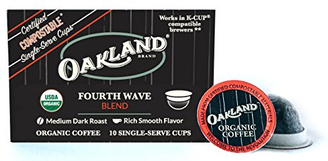 Oakland Coffee Works, Fourth Wave Blend, Organic Coffee in Single-Serve Pods, Certified Compostable by BPI, 10 Count