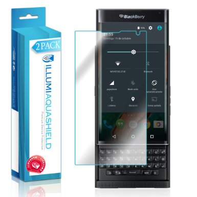 BlackBerry Priv Screen Protector (2-Pack), ILLUMI AquaShield Premium High Definition Ultra Clear / Invisible Bubble-Free UV Resistant Self-Healing Film w/ Lifetime Warranty