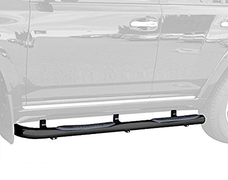 MaxMate Custom Fit 2010-2017 Toyota 4Runner (Excl. Trail Edition & 14-17 SR5); 2010-2013 4Runner SR5 Black 3" Side Step Rails Nerf Bars Running Boards (2pcs with Mounting Bracket Kit)