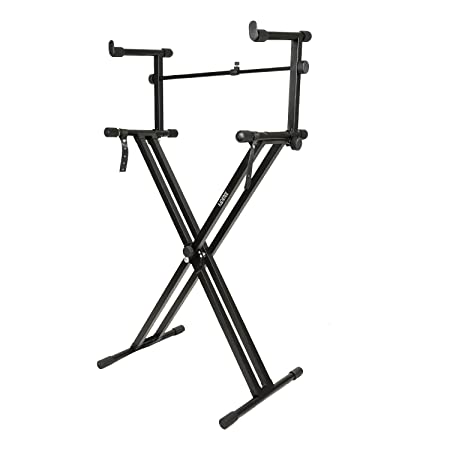 Kadence Heavy-Duty, Double-X, Adjustable Piano Keyboard Stand with Locking Straps (KSTD-DX2 Dual Braced)