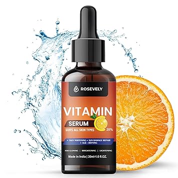 Rosevely 20% Vitamin C Face Serum for Glowing Skin (Beginner Friendly Potent Vitamin C Formula) | Highly Stable & Effective Skin Brightening Vit C Serum | Non Irritating | 30 ml (30ml)