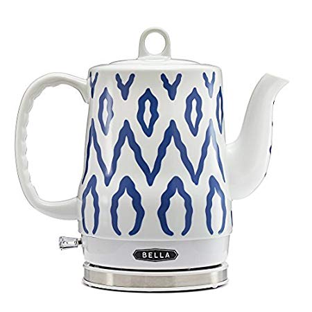 BELLA 1.2L Electric Ceramic Tea Kettle with detachable base and boil dry protection by BELLA