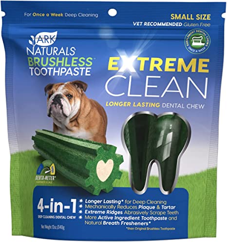 Ark Naturals Extreme Clean Brushless Toothpaste, Longer Lasting Dog Dental Chew for Small Breeds, Freshens Breath, Helps Reduce Plaque and Tartar, 12oz, 1 Pack