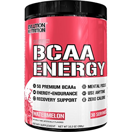 Evlution Nutrition BCAA Energy - High Performance, Energizing Amino Acid Supplement for Muscle Building, Recovery, and Endurance (30 Servings) Watermelon