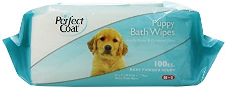 Perfect Coat 8 in 1 100-Count Bath Wipes, Puppy