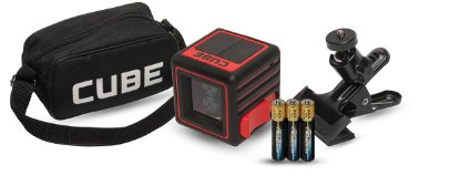 AdirPro Cube Self Levelling Cross Line Laser Level - Home Edition (Includes: Bag Cover, Universal Mount, Batteries, Instruction Manual)