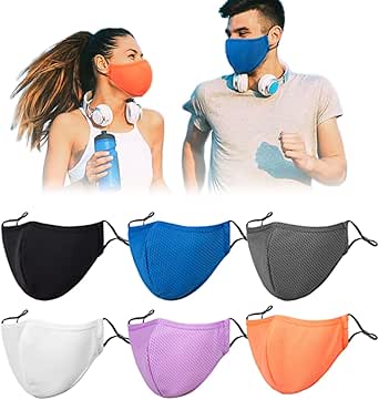 Cloth Face Masks Reusable Washable Adjustable Cotton Face Mask for Women Men/6PC