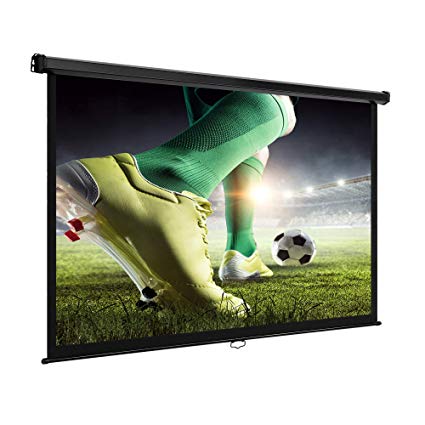 VonHaus 78-Inch Projector Screen for Wall or Ceiling Mounting | (W) 172 x (H) 97 Centimeters, 16:9 Aspect Ratio | Matt White