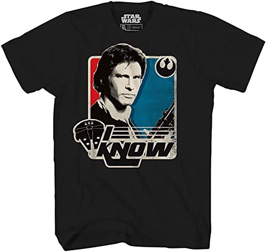 Star Wars Han Solo I Know Princess Leia Millennium Falcon Funny Humor Pun Adult Tee Graphic T-Shirt for Men Tshirt