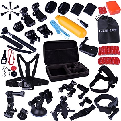 Quimat 44-in-1 Accessories Kit for Gopro Camera with Case,Bundles Kit for Gopro Hero 4 Session/3/2/1 Camera Accessory Kit for SJ4000 SJ5000 SJ6000
