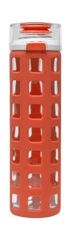 Ello Syndicate BPA-Free Glass Water Bottle with Flip Lid, 20-Ounce