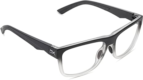 HyperX Spectre Mission - Gaming Eyewear, Blue Light Blocking, UV Protection, Crystal Clear Lenses, TR-90 Frame, Microfiber Pouch, Square Eyewear Frame - Clear