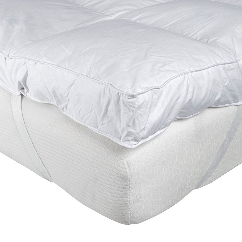 Homescapes - Soft New Whole White Goose Feather Bed - Double - 7cm EXTRA Thick Mattress Topper - 100% Cotton Anti Dust Mite & Feather Proof Fabric - Anti allergen - Box Baffle Construction - Washable at Home Range