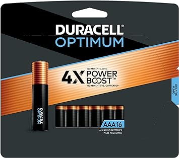 DURACELL Optimum AAA Batteries with Power Boost Ingredients, 16 Count Pack Double A Battery with Long-Lasting Power, All-Purpose Alkaline AA Battery for Household and Office Devices