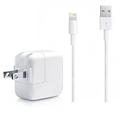 iPad Charger, iPhone Charger, 2.4A 12W USB Wall Portable Travel Plug and 6Feet Lightning Cable for iPad 4/Mini/Air/Pro, iPod，iPhone X/8/8Plus/7/7Plus/6s/6sPlus/6/6Plus/SE/5s/5