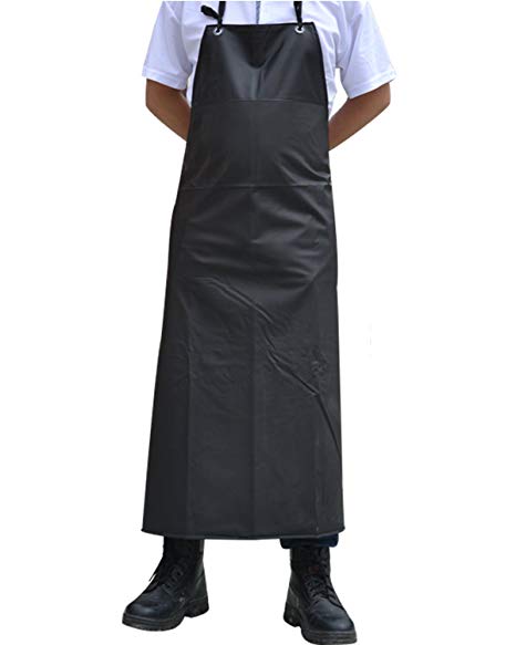 Surblue Waterproof Apron Chemical Resistant Work Safe Clothes (Black)