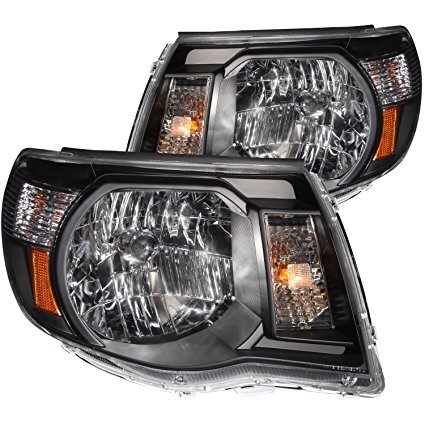 Anzo USA 121191 Toyota Tacoma Black With Amber Reflectors Headlight Assembly - (Sold in Pairs)