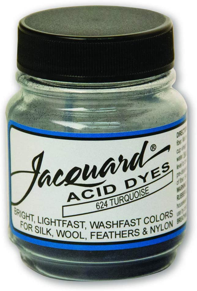 Jacquard Acid Dye for Wool, Silk and Other Protein Fibers, 1/2 Ounce Jar, Concentrated Powder, Turquoise 624