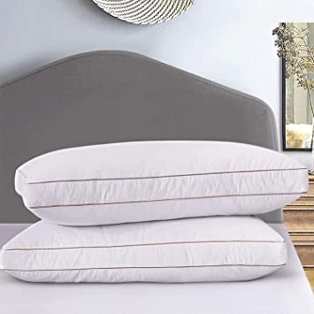 Ubauba Goose Down Feather Pillow Insert for Sleeping 2 Pack, 100% Cotton Down Pillows Hotel Collection Bedding Pillows for All Season Set of 2, King (17x34)